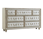 Coaster Antonella 7-drawer Upholstered Dresser Ivory and Camel Model 223523